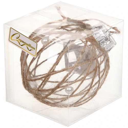 Новогодний шар Лесное очарование 8 см, Бежевый_4