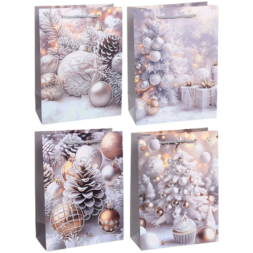Пакет подарочный "Морозный денек" 18*24*8.5 см, микс