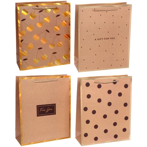 Пакет подарочный "В крафтовых тонах" 26*32*10 см
