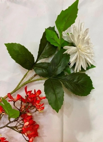 Цветок искусственный "Natur" 74см Хризантема красная