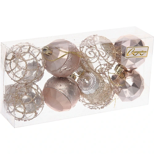 Набор шаров Восторг 5 см (в наборе 8 шт), Шампань_2