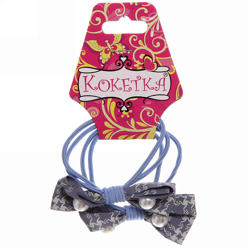 Резинки для волос 2шт New series - Клеточка, микс 5 цветов, d-6см_6