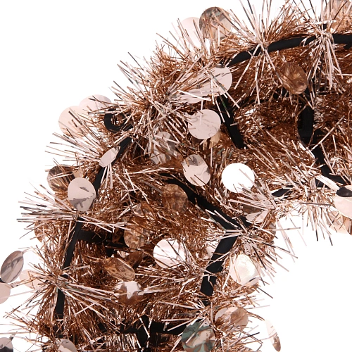 Венок декоративный TINSEL Изящный блеск 38 см, Розовое золото_4