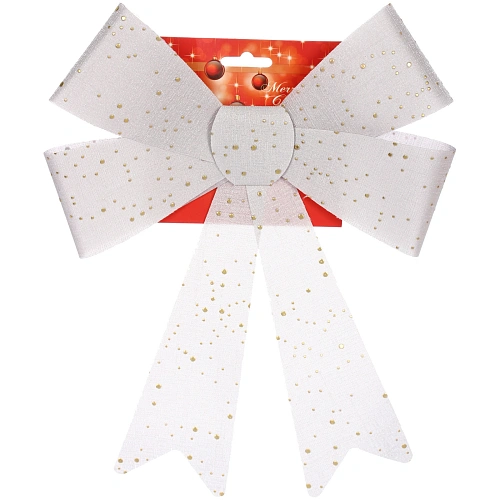 Бант на ёлку Зимний переполох 2633 см, Серебро_3