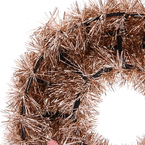 Венок декоративный TINSEL Яркие переливы 38 см, Розовое золото_4